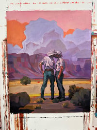 Image 5 of Cowboys Gotta Stick Together - 26x32" Acrylic On Canvas. 