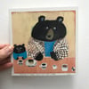 Small square art print-Bears with cake 