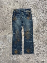 Image 1 of Japanese Brand Slime Washed Distressed Straight Leg Jeans - Size 31 