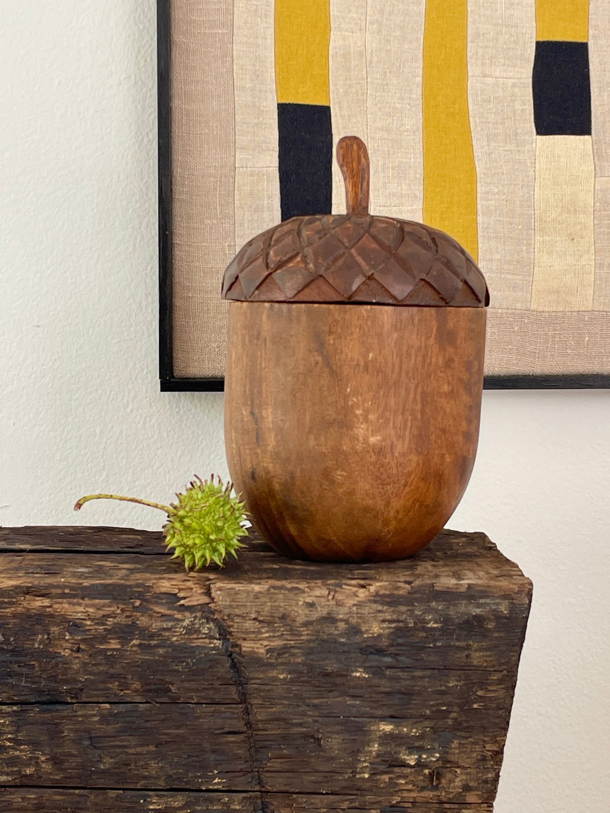 Image of WOODEN ACORN CONTAINER