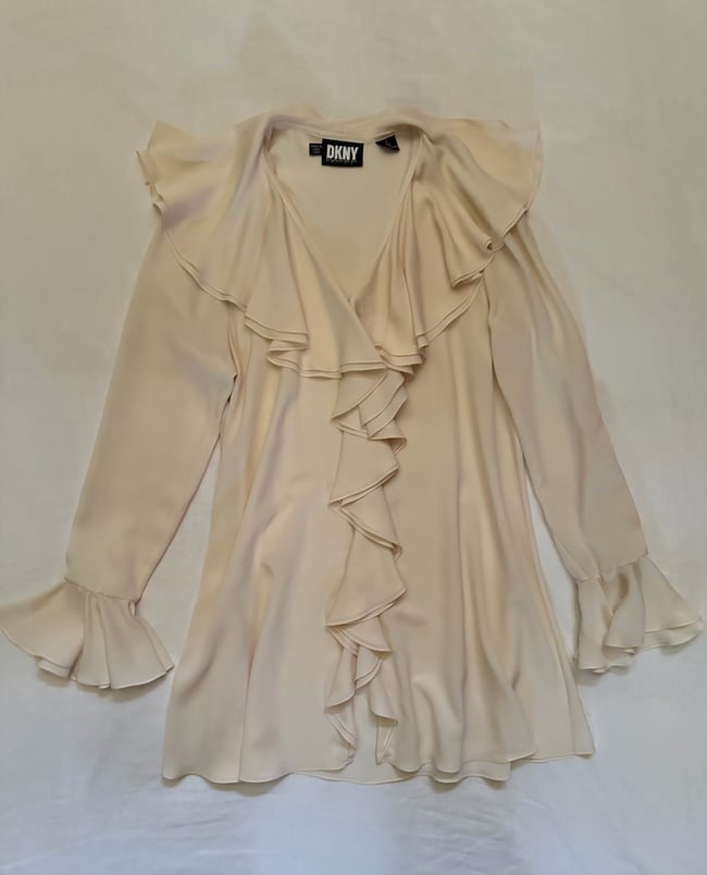 early DKNY silk rich hippie blouse or mini dress