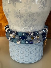 Image 2 of Cherish Blue and White Tumbler Bracelet Stack
