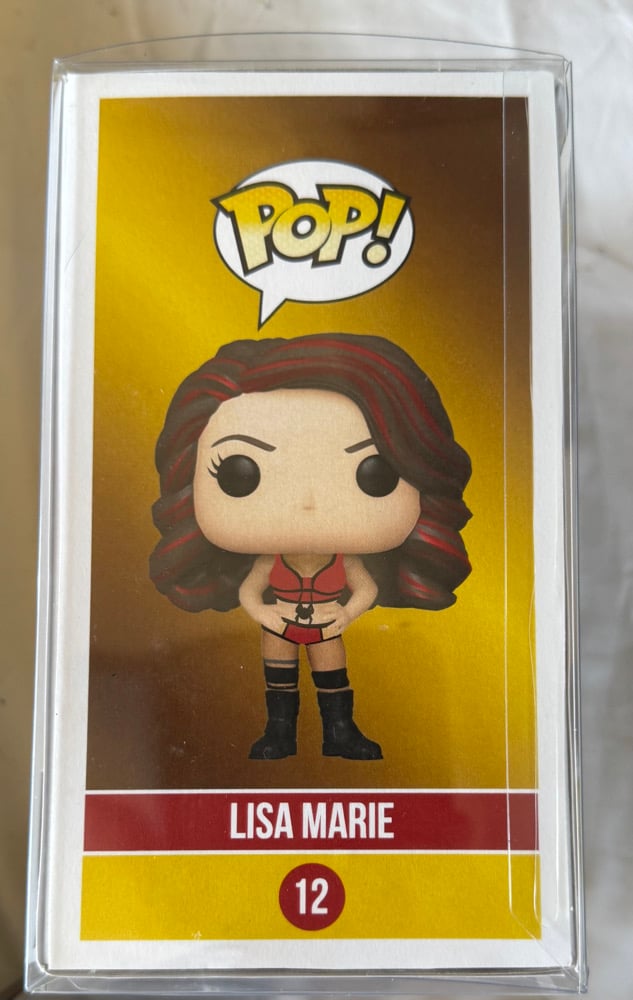 CUSTOM LISA MARIE VARON POP FIGURE WHITE & RED *AUTOGRAPHED & NUMBERED* + SIGNED 8x10 & TRADING CARD