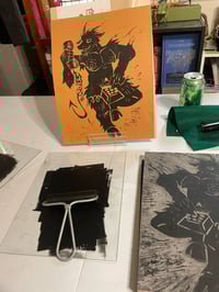 Image 2 of Satyr Linocut