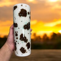 Image 3 of Cow Print  Tumbler 20oz Skinny Glittered