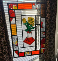 Image 1 of Stained Glass Cone Vase Panel