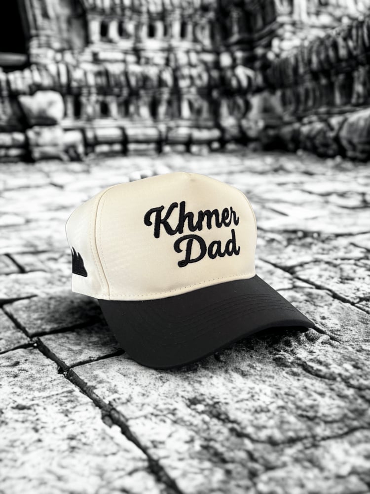 Image of Khmer Dad 5 Panel Snapback Black / Cream