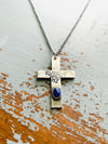 sterling silver lapis cross necklace