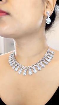 Image 2 of Naomi White-Stunning AD Necklace Set with Earrings
