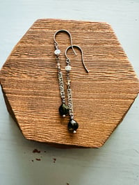 Image 1 of kindness earrings with green tourmaline and opals