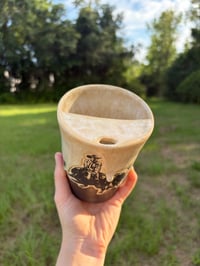Image 2 of Cream and walnut cutter to go mug
