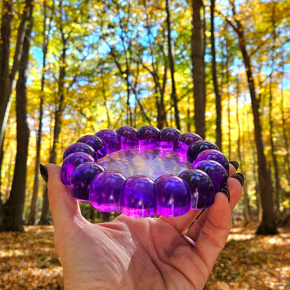 Image of Purple Crinkly Iridescent Bubble Coaster 