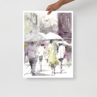 Image 3 of Watercolor Art Print "People in the rain"