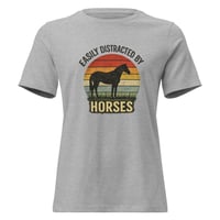Image 7 of Women's Relaxed T-Shirt, Easily Distracted By Horses Tee