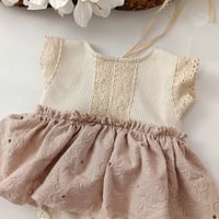 Image 2 of Newborn girls body-dress Mathilde | neutral beige