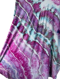 Image 8 of L Luxe Knit Babydoll Top in Raspberry Geode Ice Dye