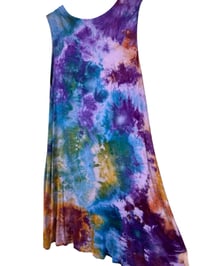 Image 6 of XXL Knit Pocket Tank Dress in Earthy Rainbow Ice Dye