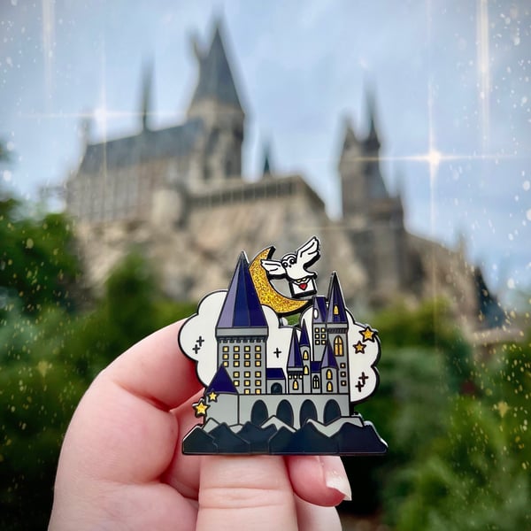 Image of Owl Castle enamel pin