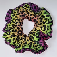Image 1 of Neon Leopard Handmade Scrunchie (Limited Edition)