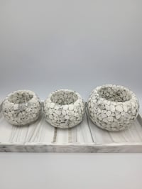 Image 5 of Handmade Resin Bowl with Howlite Crystals | Planter | Candle Holder - 3 Sizes