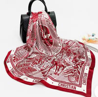 Image 3 of Christian red & white silk scarf 