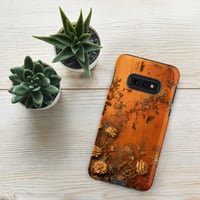 Image 5 of Baroque Goth Inspired Gold and Orange Textured Rose Look Tough case for Samsung®