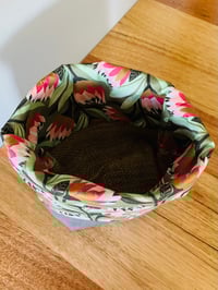 Image 2 of Storage Bag-Green shades with Protea Design