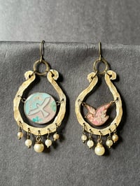 Image 3 of Asymmetrical bird earrings