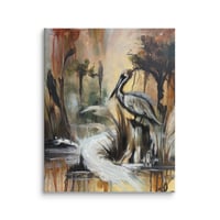 Image 5 of Pelican on Cypress Stump Canvas