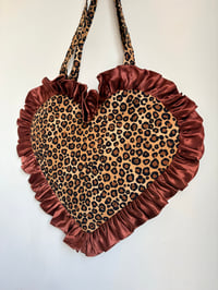 Image 1 of Leopard Heart Ruffle Bag 🤎🤎