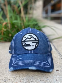 Mista Seven “Distressed” Denim  SnapBack Blue White