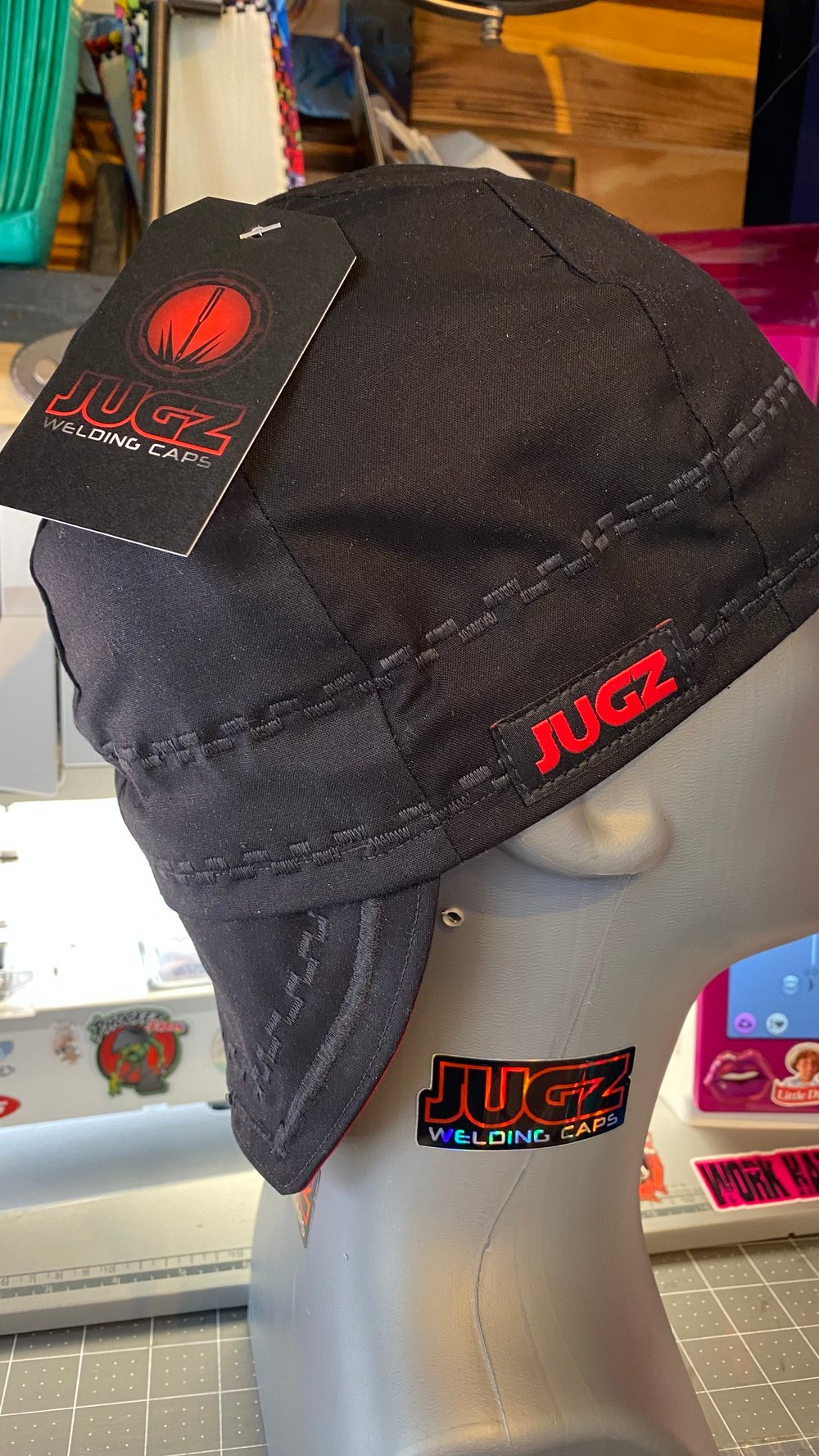 Image of Made to order Solid black welding cap 