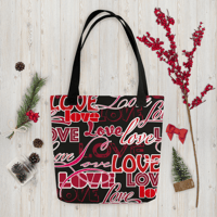 Image 1 of Christian Tote Bag, Love Tote Bag, Christian Gift, Back To School Bag, Gift for Her, 