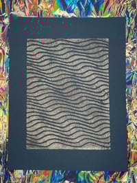 Image 2 of Original Lino Print - Waves 1 - Blue