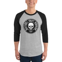 Image 2 of "Jay Bower - Support Indie Horror" 3/4 sleeve raglan shirt