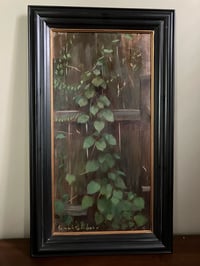 Image 1 of "Vine on a Fence" Original Fine Art Oil Painting by Sarah Griffin Thibodeaux