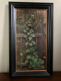 "Vine on a Fence" Original Fine Art Oil Painting by Sarah Griffin Thibodeaux