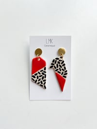 Paire de boucles d'oreilles céramique PEROKA rouge