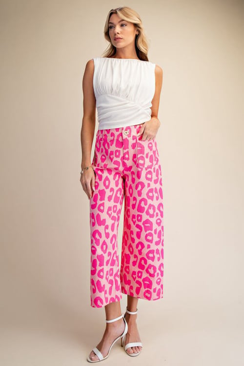 Image of  Pink Cheetah Greta Pants