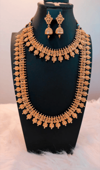 Image 3 of Tem_6007-Combo Temple Jewelry Necklace Set Featuring Goddess Laxmi & Radha-Krishna 