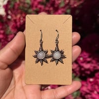 Image 2 of Rose Quartz Sun Earrings ☀️💗
