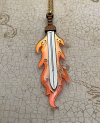 Image 2 of Aziraphale’s Flaming Sword Necklace