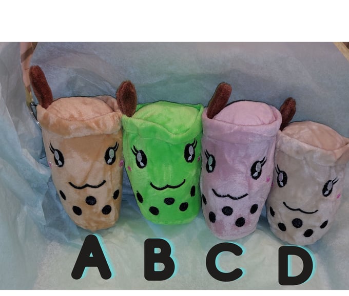 Image of Boba Plushies Milk Tea  Plush Key Chains on Sale was  $11.99 now $5.99