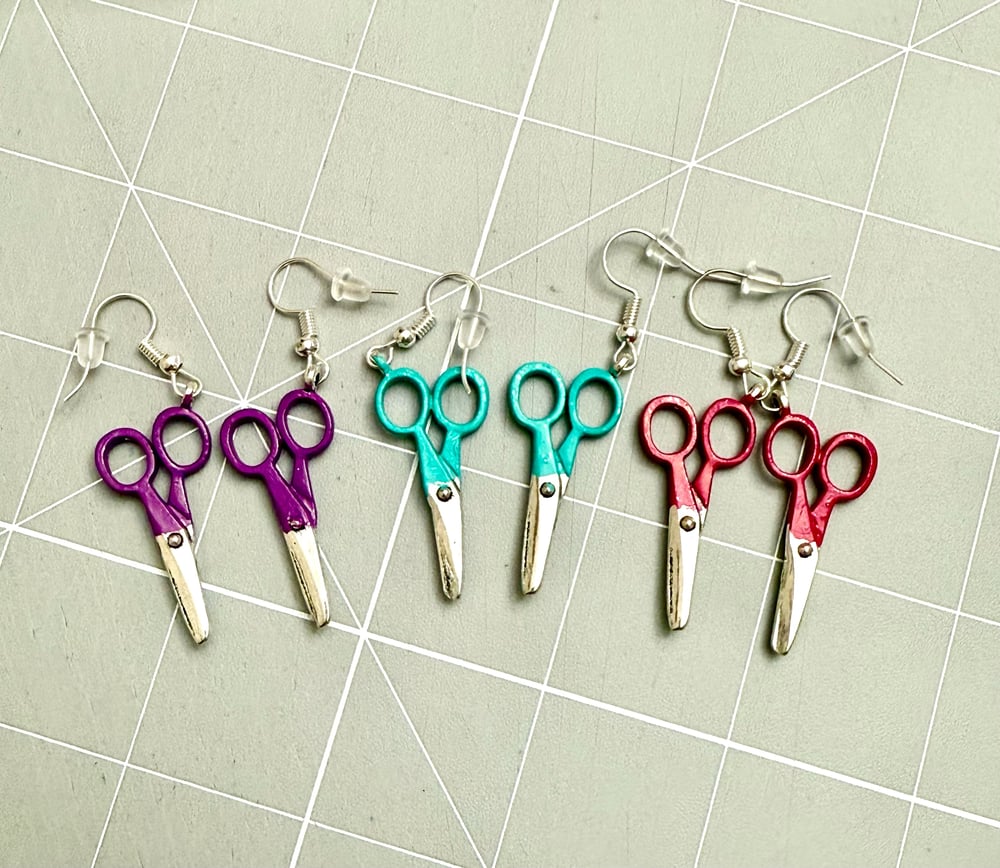 Image of Fabric Scissors Earrings