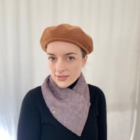 Image 1 of Brighton neck warmer mauve herringbone