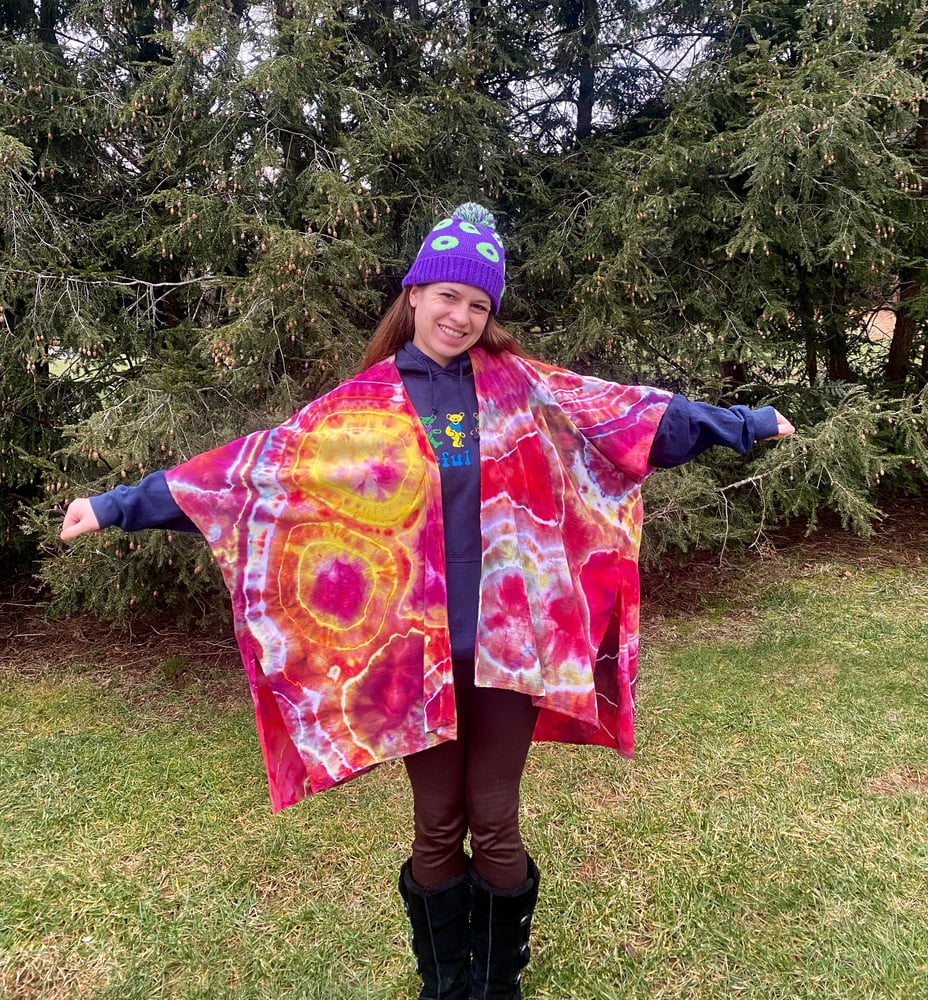 Image of (Free Size) Sunset Explosion Organic Cotton Kimono