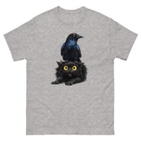 Image 5 of Unisex classic tee, Black Cat Raven Crow Funny Gothic tee