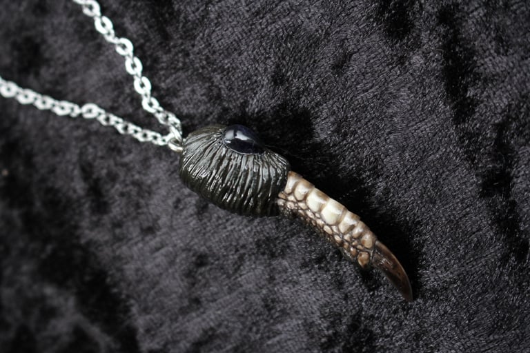 Dead Good Pheasant toe necklace with lolite crystal stone copy Image 8