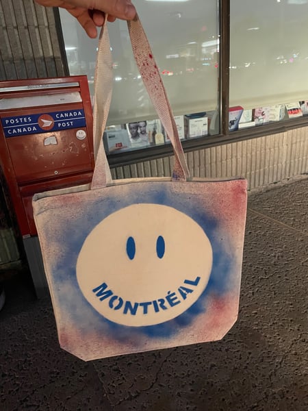 Image of Spray painted TOTE BAG