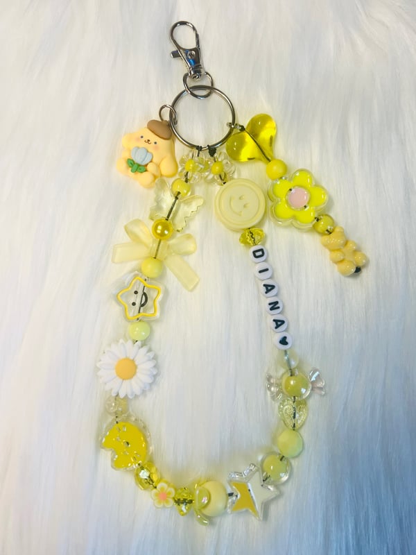 Image of Yellow Name Personalized Keychain